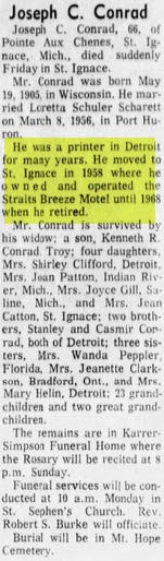 Straits Breeze Motel - Sept 1971 Former Owner Passes Away (newer photo)